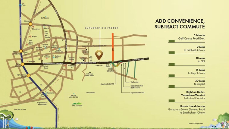 Map Location, signature-global-daxin-vistas 3 Bedroom 1550 Sq.Ft. Apartment In Sohna Road Gurgaon 10733639