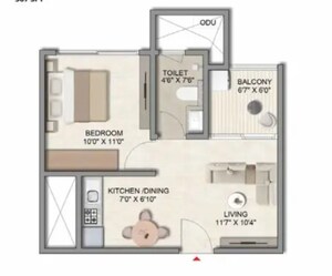 Floor Plan in 2 BHK Apartment at Prestige Parklane, Devanahalli – for Sale