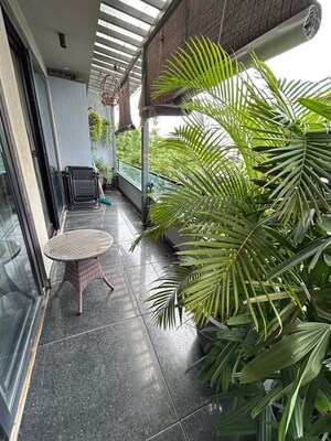 Balcony in 3.5 BHK Apartment at Greater Kailash – for Rent