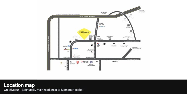 Map Location, urbanrise-on-cloud-33 2.5 Bedroom 1110 Sq.Ft. Apartment In Bachupally Hyderabad 10742906