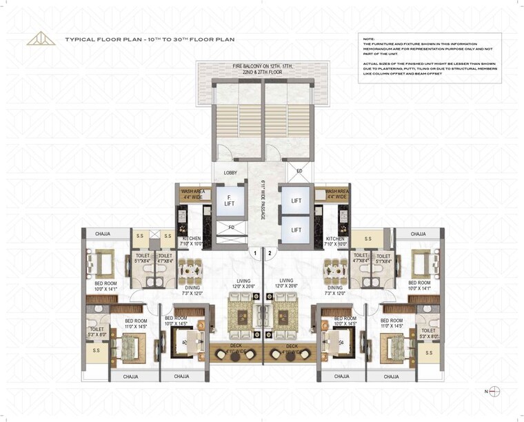 Floor Plan, delta-icon 3 Bedroom 2129 Sq.Ft. Apartment In Airoli Sector 7 Navi Mumbai 10743652