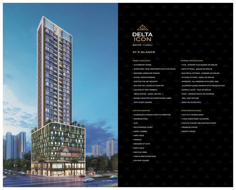 Exterior View, delta-icon 3 Bedroom 2129 Sq.Ft. Apartment In Airoli Sector 7 Navi Mumbai 10743652