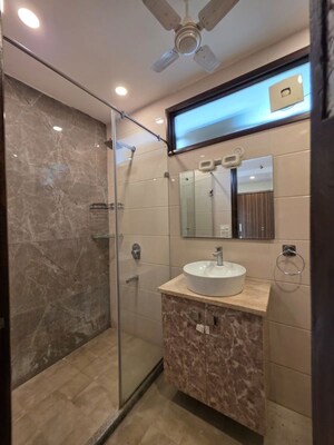 Bathroom in 3 BHK Builder Floor at Sushant Lok I – for Rent