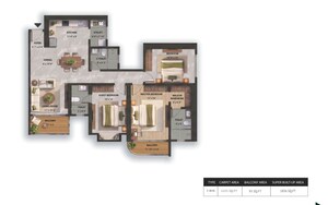 Floor Plan in 3 BHK Apartment at Konadasapura – for Sale