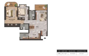 Floor Plan in 2 BHK Apartment at Konadasapura – for Sale