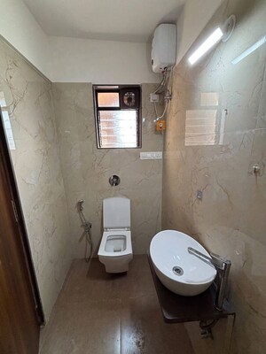 Bathroom in 3 BHK Apartment at Chaitanya Anand Lunkhod CHSL, Andheri West – for Rent