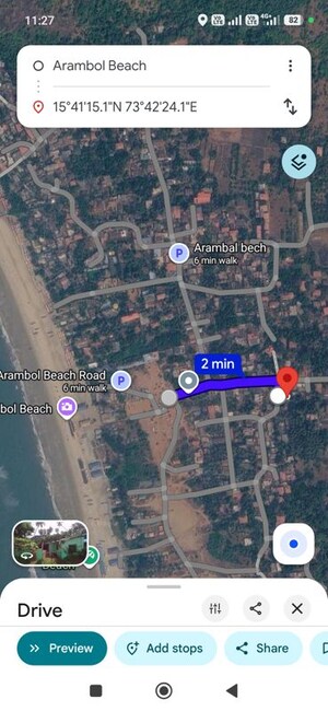  Plot – Map Location View at Arambol - for Sale
