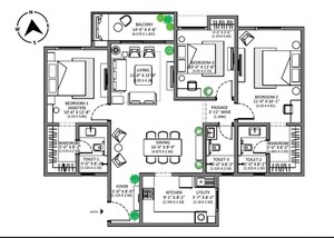 Floor Plan in 3 BHK Apartment at Assetz Marq Phase 2, Whitefield – for Sale
