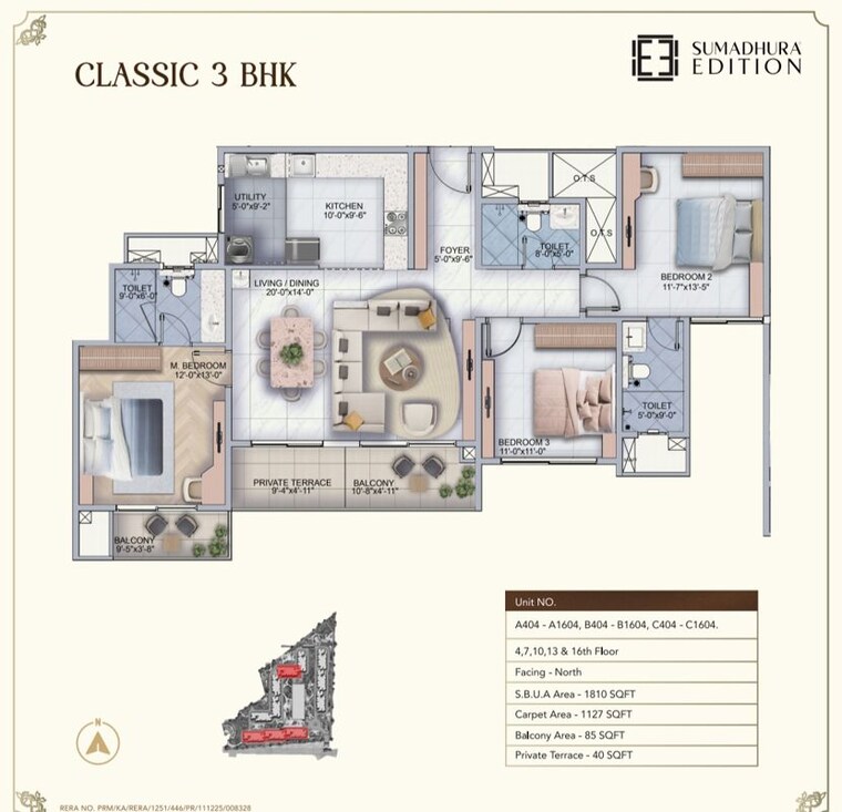 Floor Plan, sumadhura-edition 3 Bedroom 1590 Sq.Ft. Apartment In Whitefield Bangalore 10627634