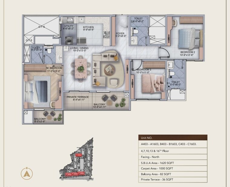 Floor Plan, sumadhura-edition 3 Bedroom 1590 Sq.Ft. Apartment In Whitefield Bangalore 10627634