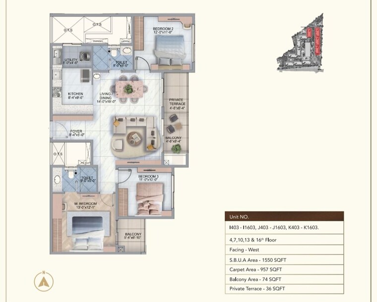 Floor Plan, sumadhura-edition 3 Bedroom 1590 Sq.Ft. Apartment In Whitefield Bangalore 10627634