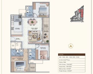 Floor Plan in 3 BHK Apartment at Sumadhura Edition, Whitefield – for Sale