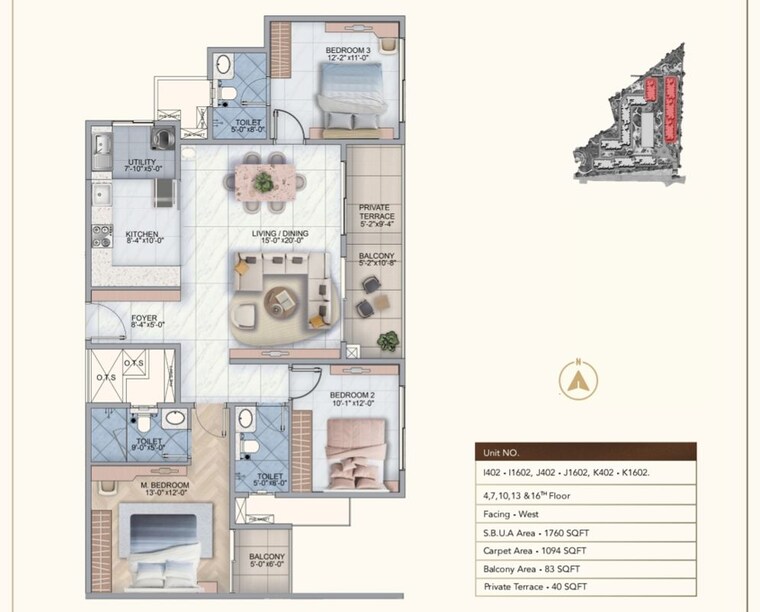 Floor Plan, sumadhura-edition 3 Bedroom 1590 Sq.Ft. Apartment In Whitefield Bangalore 10627634