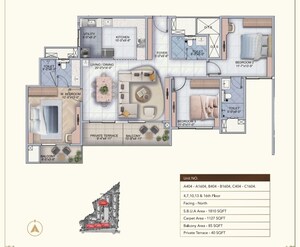 Floor Plan in 3 BHK Apartment at Sumadhura Edition, Whitefield – for Sale