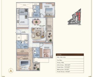 Floor Plan in 3 BHK Apartment at Sumadhura Edition, Whitefield – for Sale