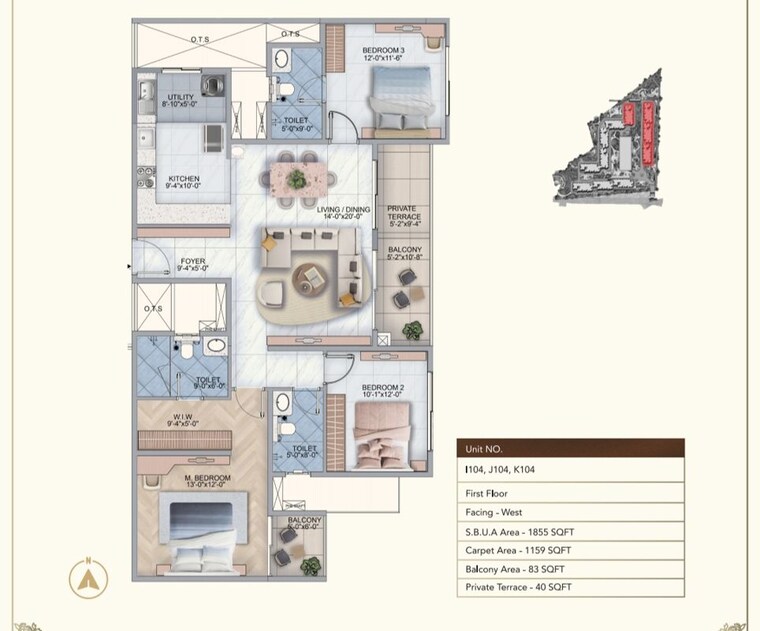 Floor Plan, sumadhura-edition 3 Bedroom 1590 Sq.Ft. Apartment In Whitefield Bangalore 10627634