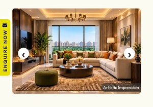 Living Room in 2 BHK Apartment at Prateek Grand Begonia, Siddharth Vihar – for Sale