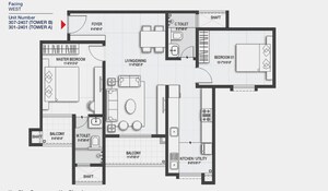 Floor Plan in 2 BHK Apartment at Sumadhura Belfort, Soukya Road – for Sale