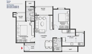 Floor Plan in 2 BHK Apartment at Sumadhura Belfort, Soukya Road – for Sale