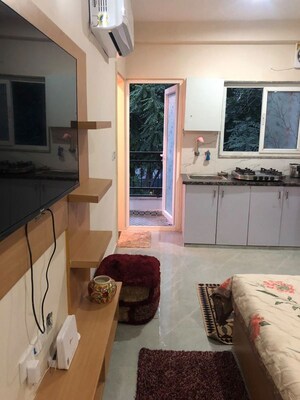 Living Room in 1 RK Builder Floor at Sushant Lok I – for Rent