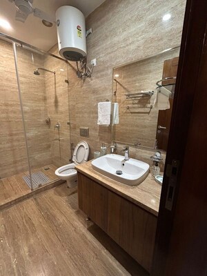 Bathroom in 3 BHK Apartment at Safdarjung Enclave – for Rent