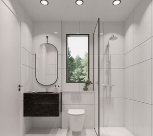 Bathroom in 3 BHK Apartment at T And T The Blue, Siddharth Vihar – for Sale