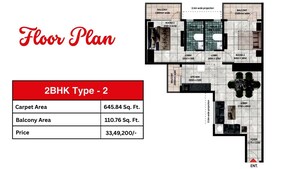 Floor Plan in 2 BHK Apartment at Pareena Hanu Residency, Sector 68 – for Sale