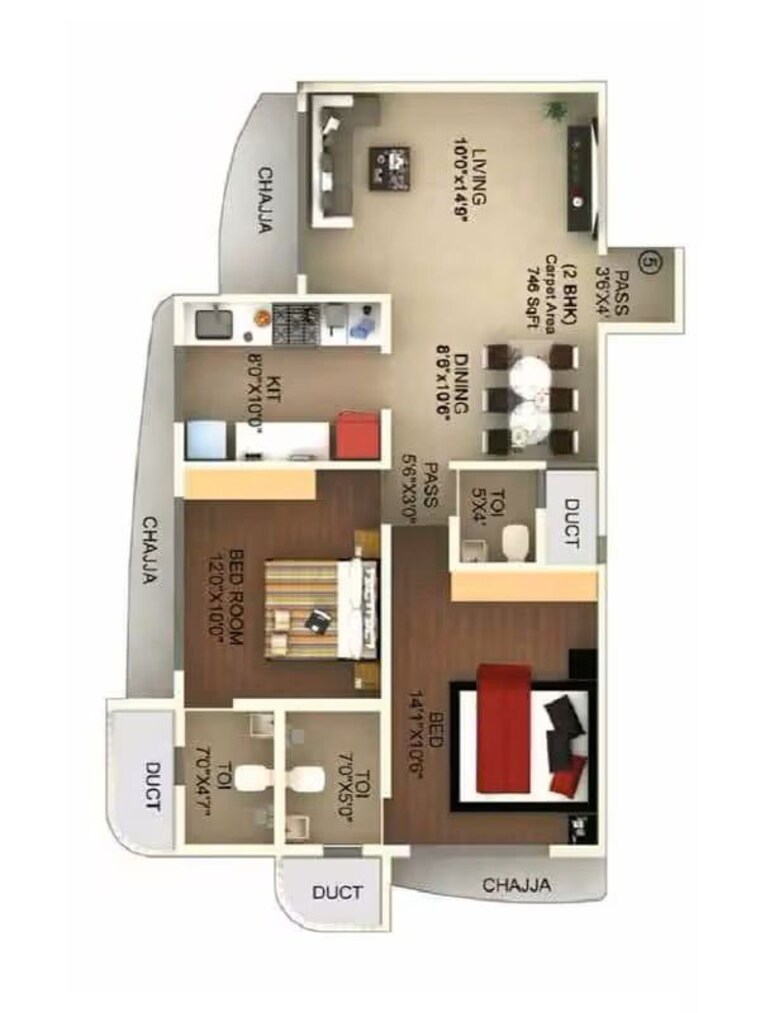 Floor Plan, laxmi-callista 1 Bedroom 424 Sq.Ft. Apartment In Goregaon West Mumbai 10747939