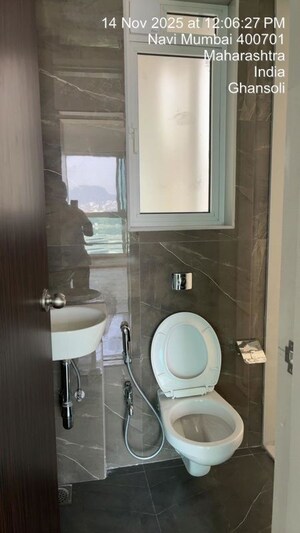Bathroom in 1 BHK Apartment at Aurum Q Residences, Ghansoli – for Rent