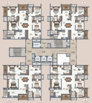 Floor Plan in 3 BHK Apartment at DSR The Address, Dommasandra – for Sale