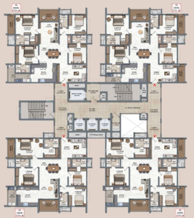 Floor Plan, dsr-the-address 3 Bedroom 1682 Sq.Ft. Apartment In Dommasandra Bangalore 10748347