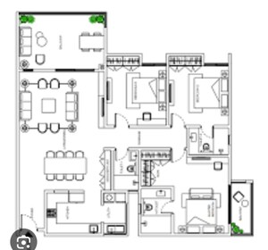 Floor Plan in 3 BHK Apartment at Assetz Zen And Sato, Yelahanka – for Sale