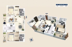 Floor Plan in 2 BHK Apartment at Bejai – for Sale