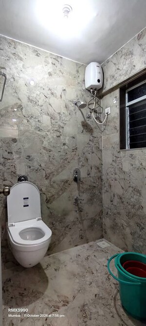 Bathroom in 1 BHK Apartment at Shraddha Vardaan, Bhandup West – for Rent