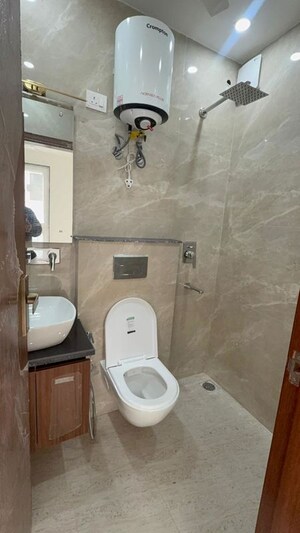 Bathroom in 3 BHK Builder Floor at Chittaranjan Park – for Rent