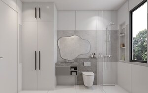 Bathroom in 3 BHK Apartment at Amrapali Kingswood, Sector 4 Greater Noida – for Rent