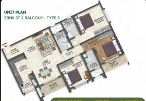 Floor Plan in 3 BHK Apartment at Brigade Calista, Budigere Cross – for Sale