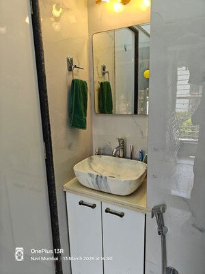 Bathroom in 3 BHK Apartment at Raghunath Vihar, Kharghar – for Rent