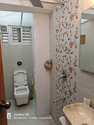 Bathroom in 3 BHK Apartment at Raghunath Vihar, Kharghar – for Rent