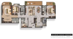 Floor Plan in 3.5 BHK Apartment at Konadasapura – for Sale