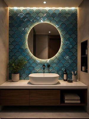 Bathroom in 4 BHK Builder Floor at Chattarpur – for Rent