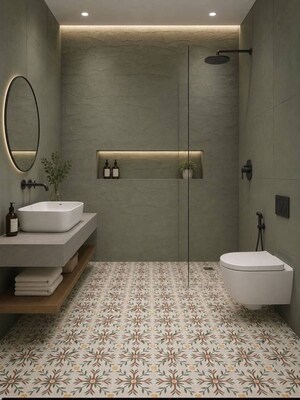 Bathroom in 4 BHK Builder Floor at Chattarpur – for Rent