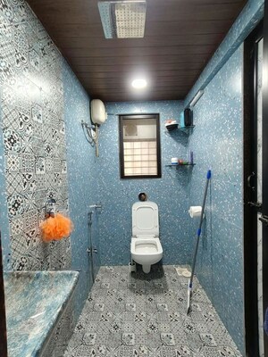 Bathroom in 2 BHK Apartment at Aalind Link Palace CHS, Goregaon East – for Rent