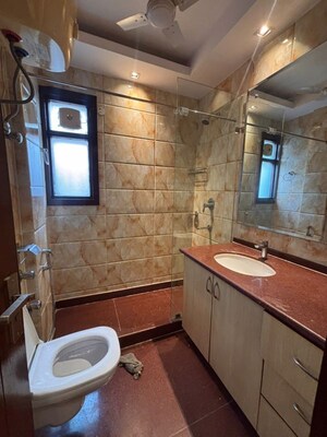 Bathroom in 3 BHK Builder Floor at Greater Kailash I – for Rent