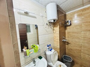 Bathroom in 2 BHK Apartment at Highland Park Chandigarh, Bhabat – for Rent