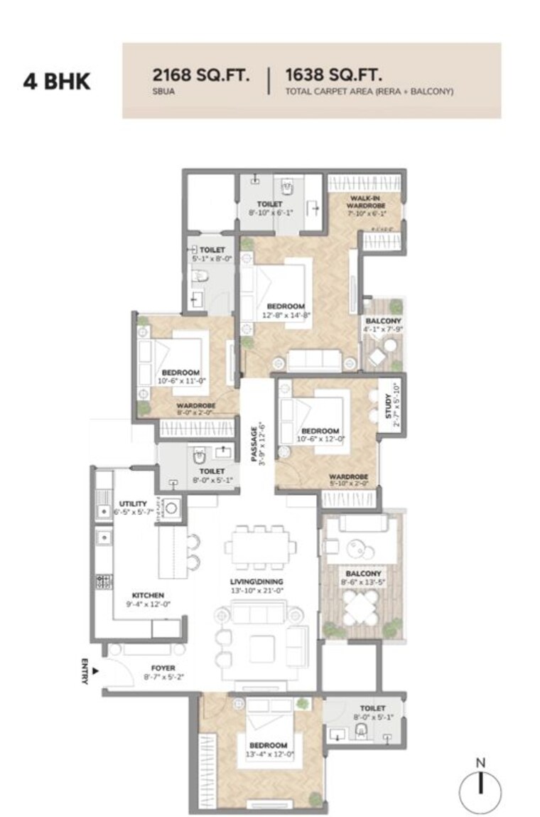 Floor Plan, assetz-sora-and-saki 3 Bedroom 1670 Sq.Ft. Apartment In Bagaluru Bangalore 10750934