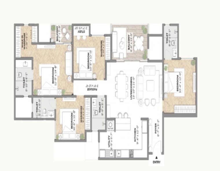 Floor Plan, assetz-sora-and-saki 3 Bedroom 1670 Sq.Ft. Apartment In Bagaluru Bangalore 10750934