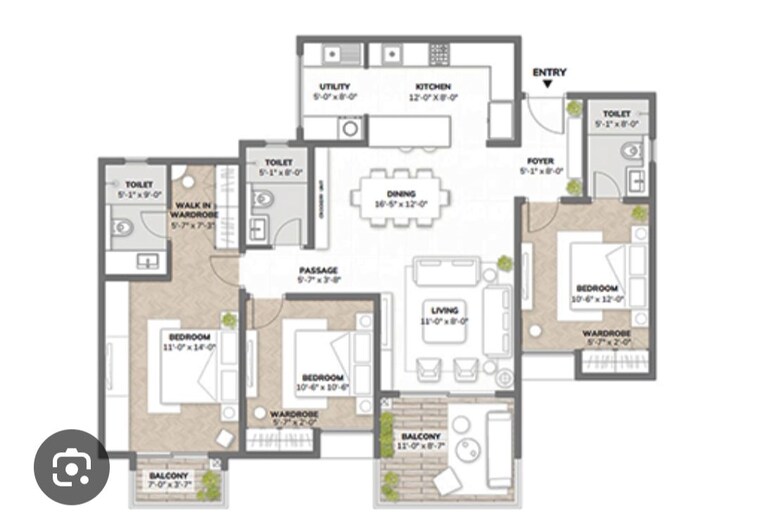 Floor Plan, assetz-sora-and-saki 3 Bedroom 1670 Sq.Ft. Apartment In Bagaluru Bangalore 10750934