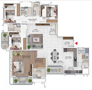 Floor Plan in 2 BHK Apartment at Sattva City, International Airport Road – for Sale