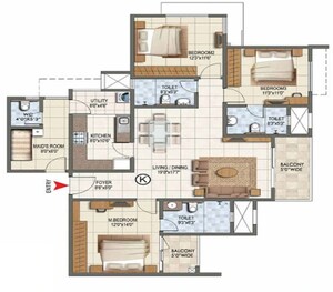 Floor Plan in 2 BHK Apartment at Sattva City, International Airport Road – for Sale